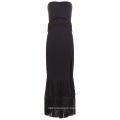 New Fashion Black Strapless Dress With Fringed Waist And Skirt Manufacture Wholesale Fashion Women Apparel (TA5308D)